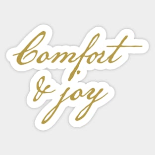 Gold Christmas Comfort and Joy Typography Sticker